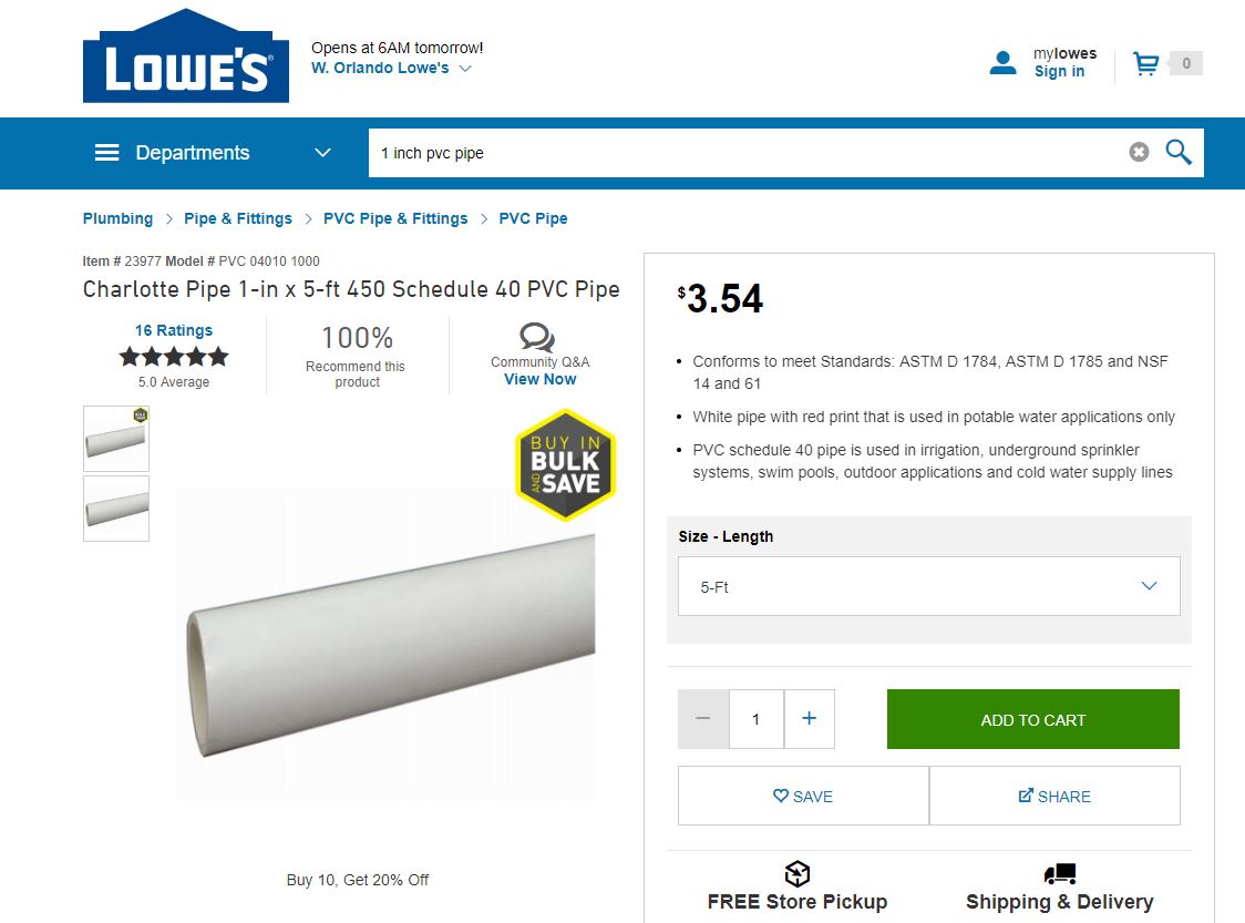 1 inch pipe