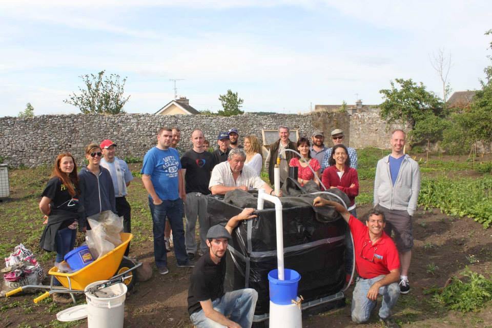 The Community Growery team after completing Ireland's first small scale biodigester