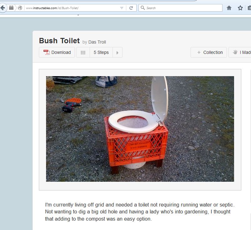 Bush toilet from instructables