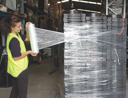 Stretch wrap in a warehouse