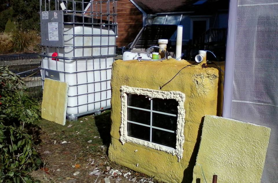 Refugee camp digester being field tested at the Kelsey household in Glenmoore PA